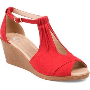 Tru ComfortFoam Red Wedge Sandals